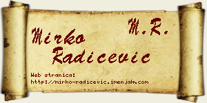 Mirko Radičević vizit kartica